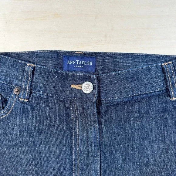 Ann Taylor Jeans Women's 12 Wide Leg Crop 100% Cotton High Rise - Picture 7 of 9